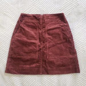 Uniqlo Burgundy Corduroy Mini Skirt
